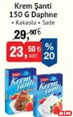 DAPHNE KREM ŞANTİ KAKAOLU/SADE 150 G